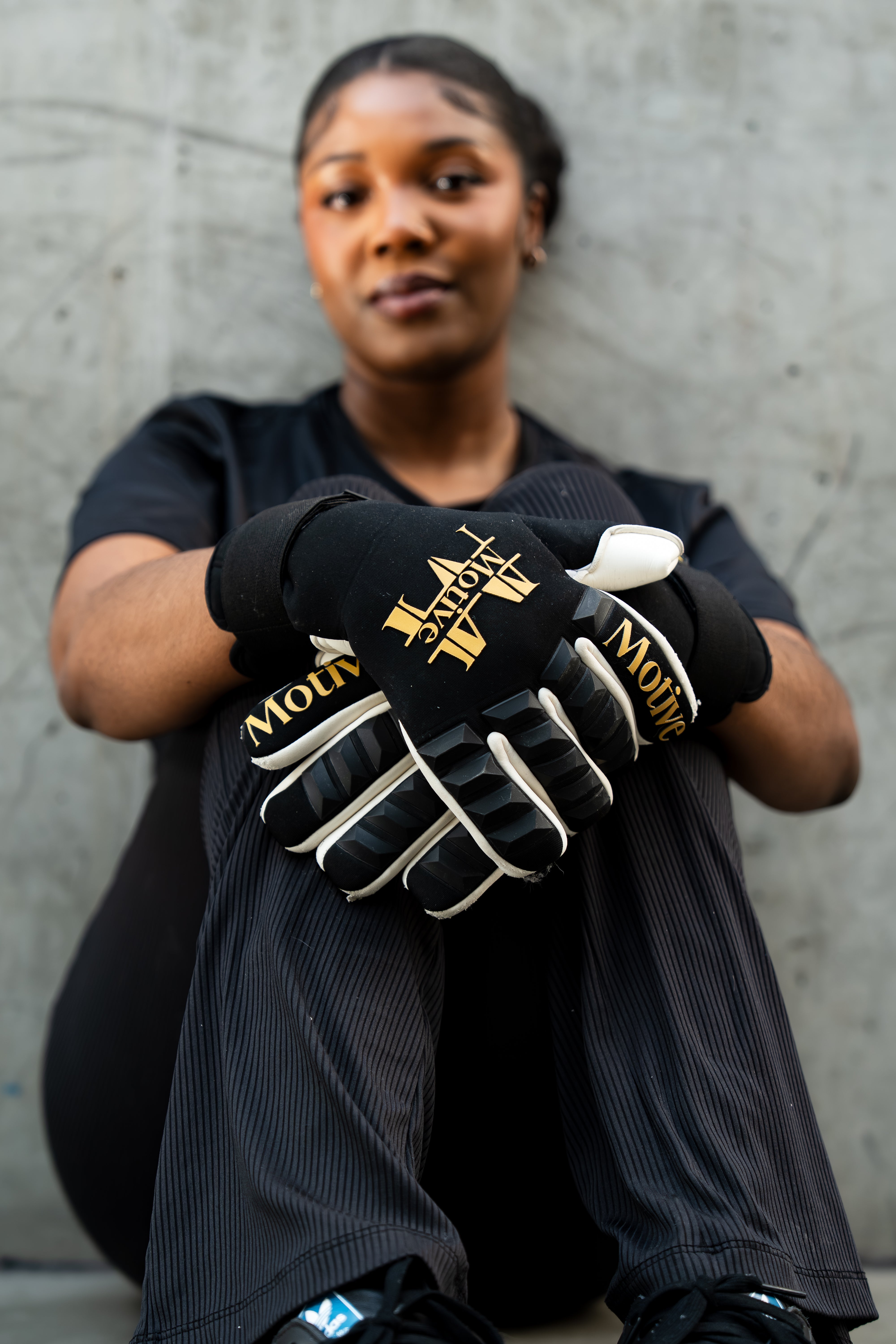 Black & Gold Motive Gloves